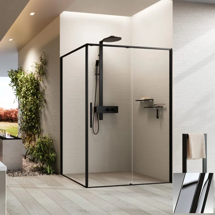 Novellini Riga 2PF skyvedør høyre, 137,5-139 cm, klart glass, krom profil | RIG2PF137D-1K