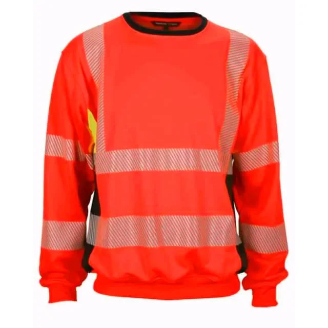 Bekken & Strøm Gjøvik collegegenser, HiVis kl.3, unisex, str. 2XL, rød/sort | 27314140 Bekken & Strøm Gjøvik collegegenser, HiVis kl.3, unisex, str. 2XL, rød/sort | 27314140