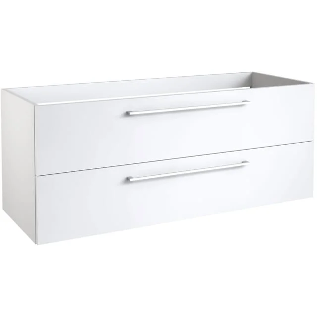 Korsbakken Rowan servantskap, med 2 skuffer, dobbel, soft-close, 119x44,5 cm, hvit høyglans | 130101121