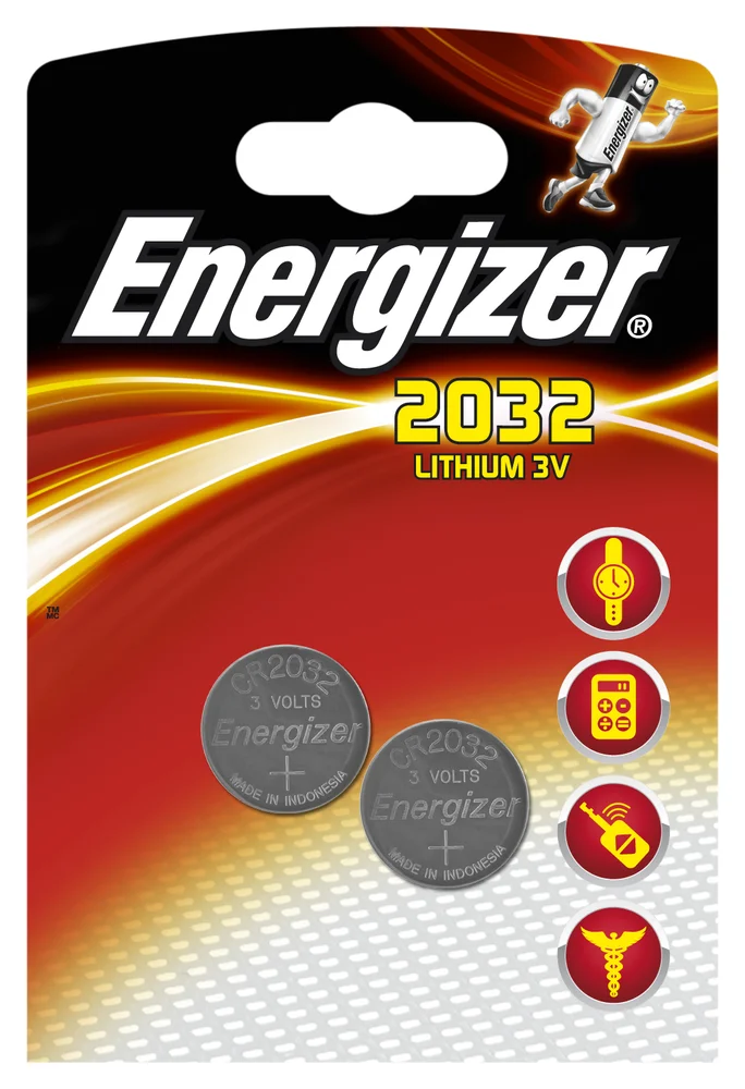 Knappcellebatteri CR2032 3V Lithium 2stk v:6182443