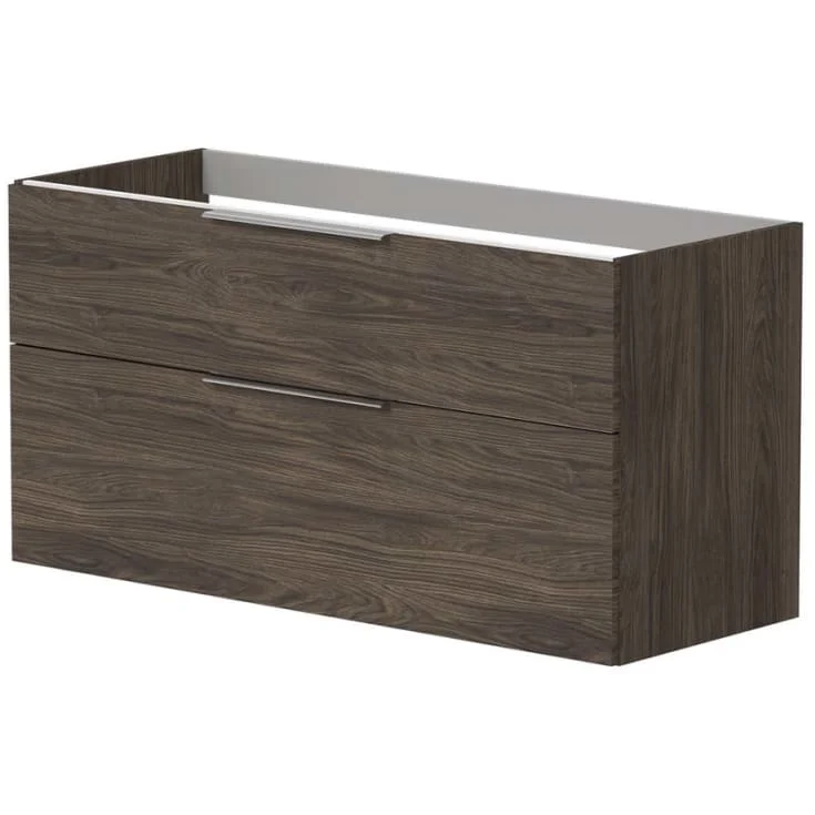 Korsbakken BIG servantskap, med 2 skuffer, dobbel, soft-close, 121x45,5 cm, brun eik | 330106121