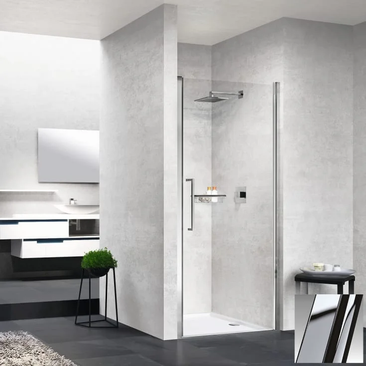 Novellini Young 2.0 1B slagdør for nisje, 92-96 cm, klart glass, krom profil | Y21B92-1K