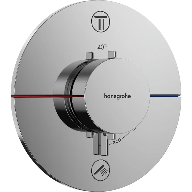 Hansgrohe ShowerSelect Comfort S dusjtermostat, med 2 uttak, krom | 15554000