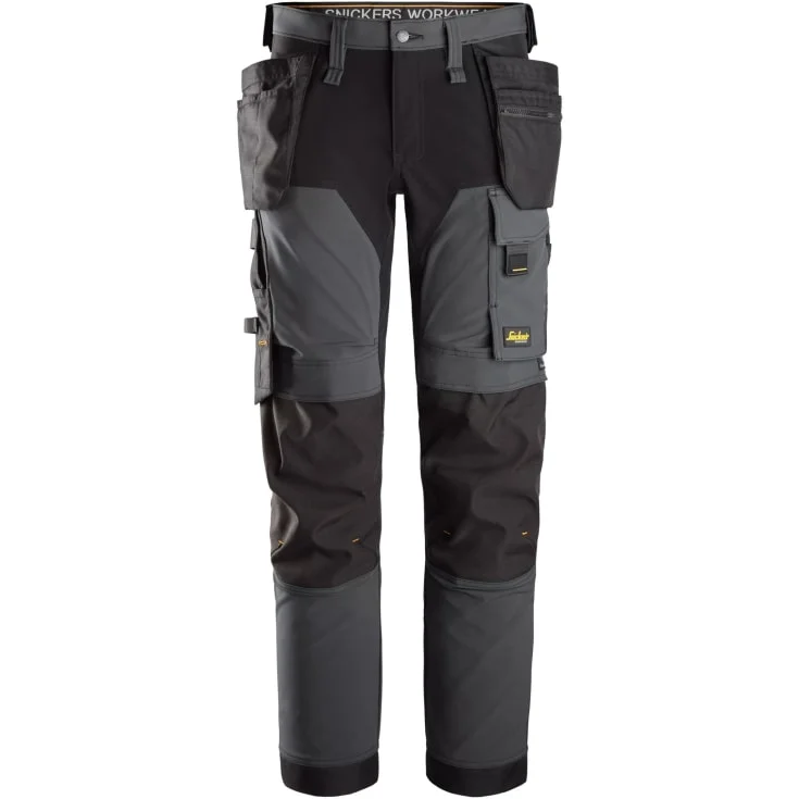 Snickers 6275 AllroundWork arbeidsbukse med stretch, grå/sort, str. 96 | 6275-5804_96