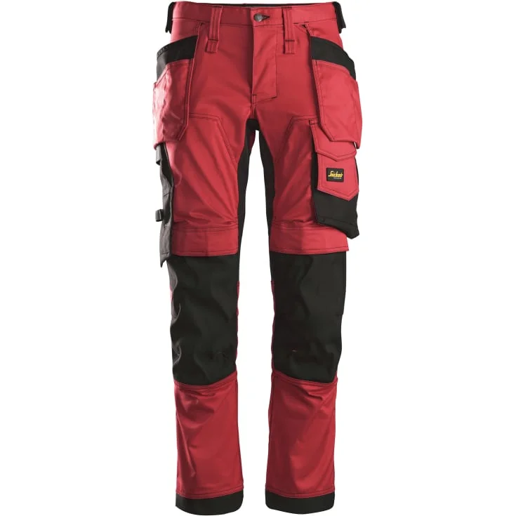 Snickers 6241 AllroundWork arbeidsbukse med stretch, rød/sort, str. 252 | 6241-1604_252