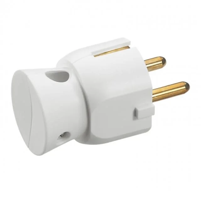 Legrand schuko vinkelplugg, jord, hvit | LG-050188 Legrand schuko vinkelplugg, jord, hvit | LG-050188