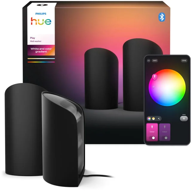 Philips Hue Play Wall Washer bordlampe, svart, 2-pakning | 929004236301
