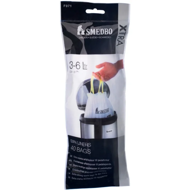 Smedbo Xtra poser til søppelbøtte, 6 liter, 40 stk | F971
