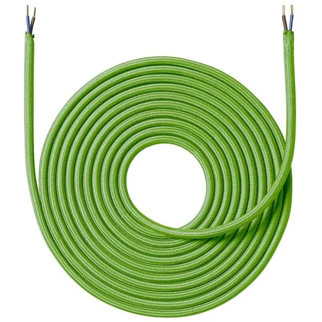 Nielsen stoffledning 2×0,75 mm², 4 meter, limegrønn | 950403 Nielsen stoffledning 2×0,75 mm², 4 meter, limegrønn | 950403