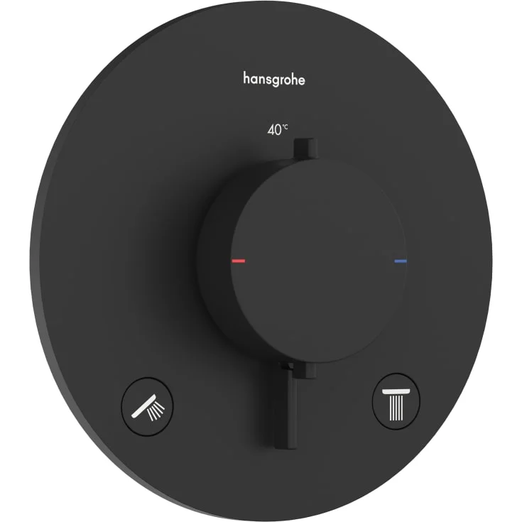 Hansgrohe Ecostat Comfort S dusjtermostat, med 2 uttak, matt sort | 33715670 Hansgrohe Ecostat Comfort S dusjtermostat, med 2 uttak, matt sort | 33715670