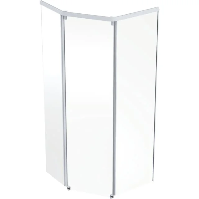 Contura Shower Showerama frontseksjon, skyvedør, 90×90 cm, klart glass, hvit profil | 558.011.00.1