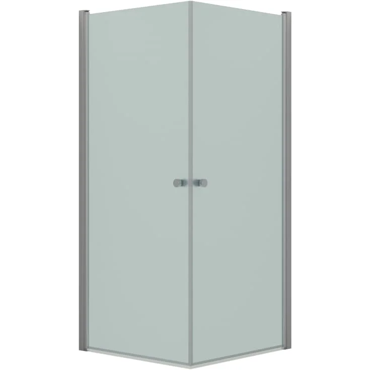 Dansani Match dusjhjørne, modell A+A, 89x89 cm, frostet glass, satin profil | MODEL1-90X90-FROSTET
