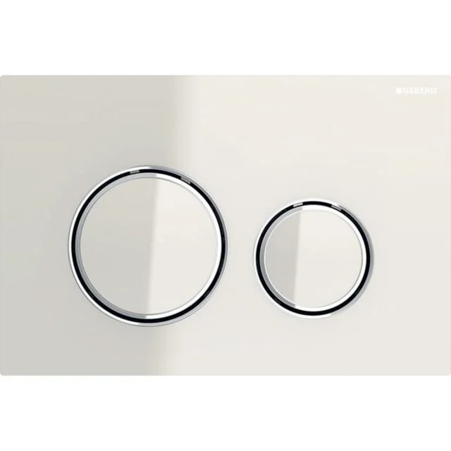 Geberit Sigma 50 Round betjeningsplate, beige glass/krom | 115.884.JL.1