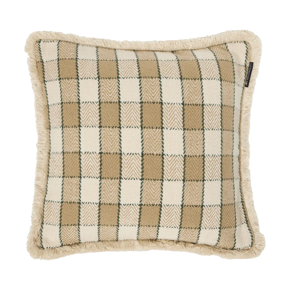 Checked organic cotton fringe putetrekk v:2915122 Checked organic cotton fringe putetrekk v:2915122