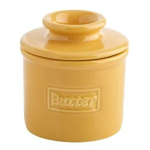 Crock Retro Café smørklokke gul v:1467565