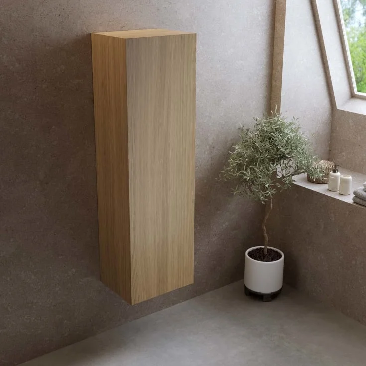 Bathlife høyskap, myktlukkende dør, 150x45x35 cm, lys eik | 401410288 Bathlife høyskap, myktlukkende dør, 150x45x35 cm, lys eik | 401410288