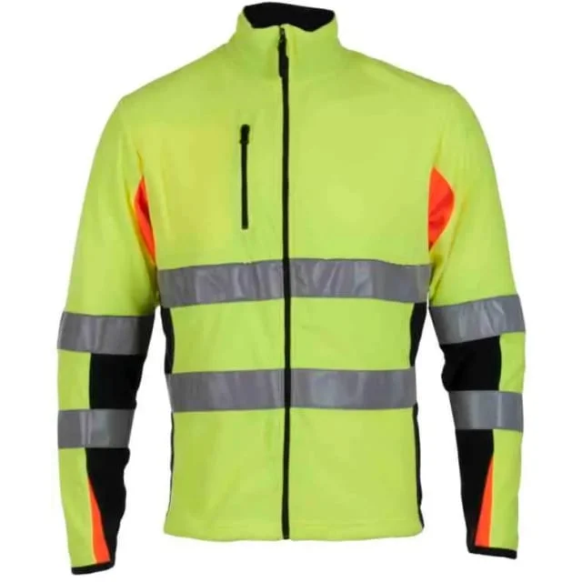 Bekken & Strøm Bergset microfleecejakke, HiVis kl.2, unisex, str. L, gul/sort | 646699 Bekken & Strøm Bergset microfleecejakke, HiVis kl.2, unisex, str. L, gul/sort | 646699
