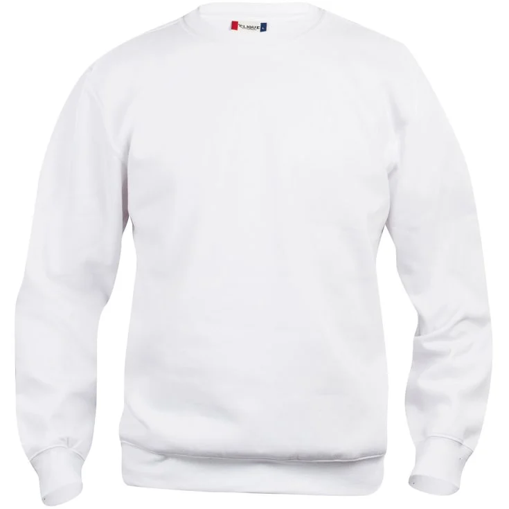 Clique Basic Roundneck collegegenser, hvit, str. L | 021030-00_L