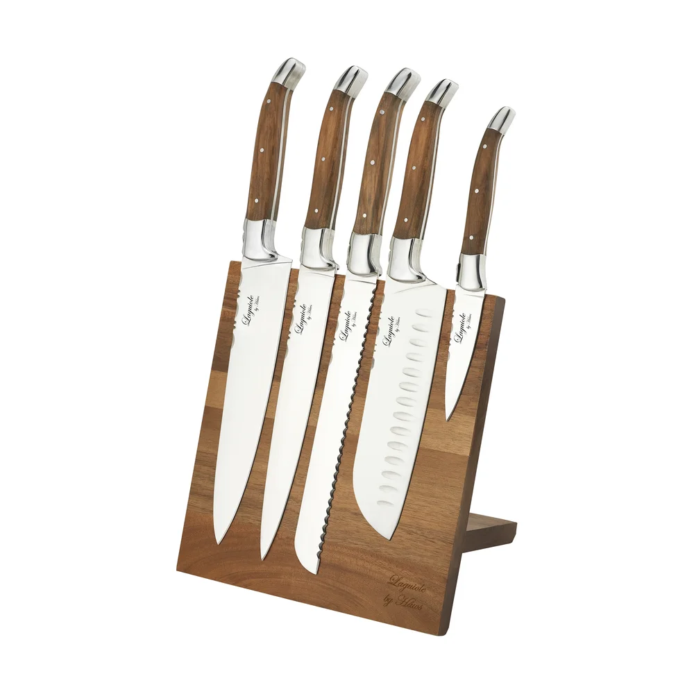 Laguiole By Hâws knivsett med blokk 6-deler v:5363333 Laguiole By Hâws knivsett med blokk 6-deler v:5363333