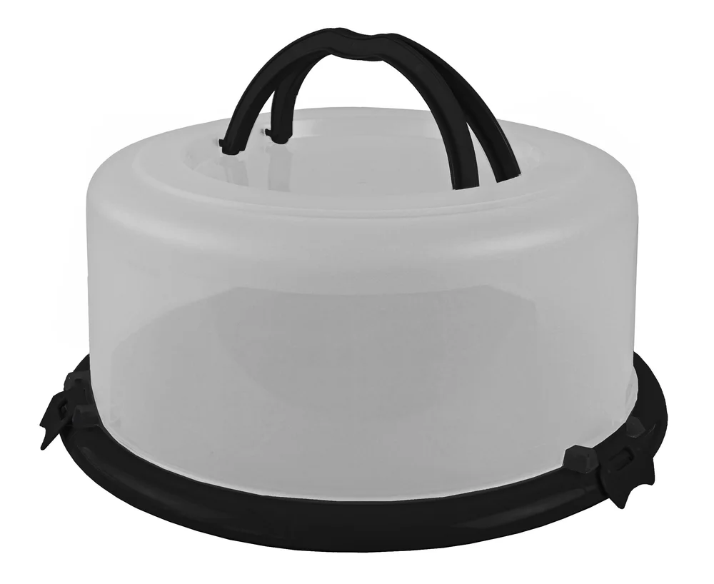 Kaketine rund md transparent lokk og sort hank v:6432733